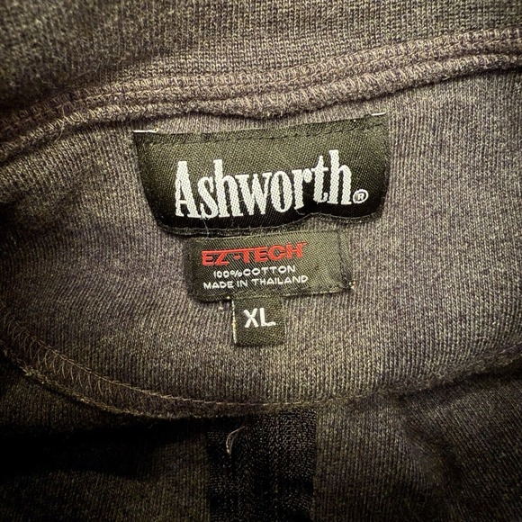 Ashworth Ez-Tech Mens Pullover Gray Black Quarter Zip-RARE Back & Front Logo-XL - Picture 11 of 14
